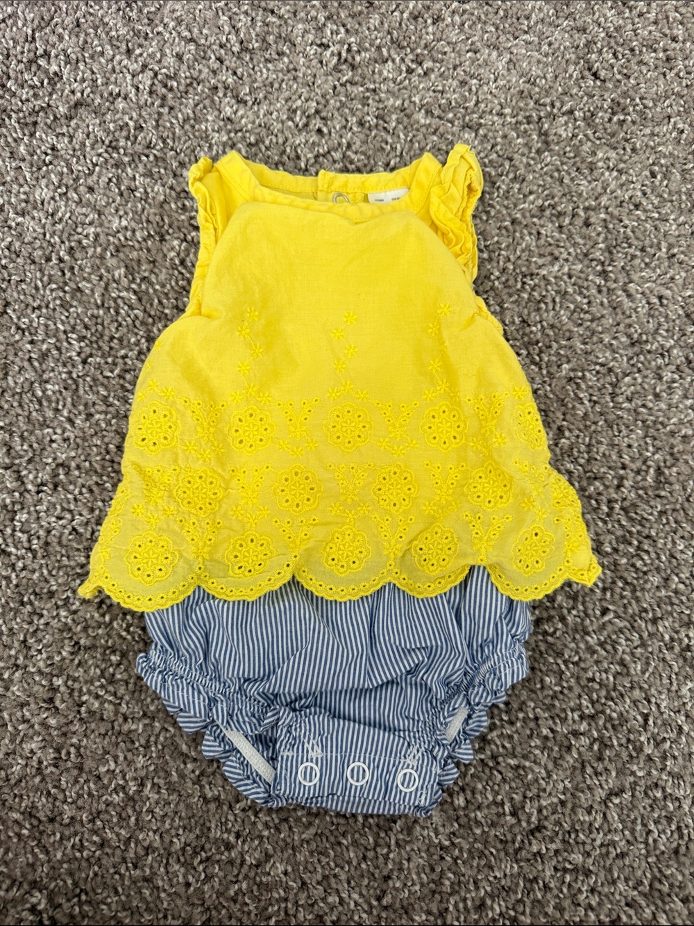 Yellow Eyelet Baby Dress Romper Carter’s